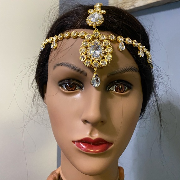 Indian Boho Luxury Crystal Hair Chain - Picture 6 of 6